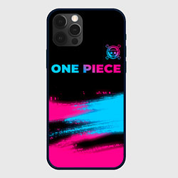 Чехол для iPhone 12 Pro One Piece - neon gradient: символ сверху, цвет: 3D-черный