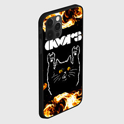 Чехол для iPhone 12 Pro The Doors рок кот и огонь, цвет: 3D-черный — фото 2