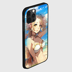 Чехол для iPhone 12 Pro Девушка блондинка на пляже, цвет: 3D-черный — фото 2
