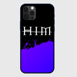 Чехол для iPhone 12 Pro HIM purple grunge, цвет: 3D-черный