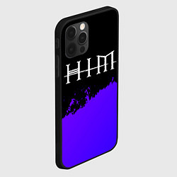 Чехол для iPhone 12 Pro HIM purple grunge, цвет: 3D-черный — фото 2