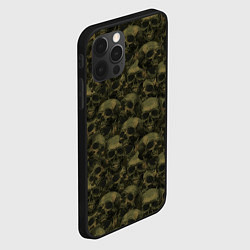 Чехол для iPhone 12 Pro Страшный рисунок из черепов, цвет: 3D-черный — фото 2