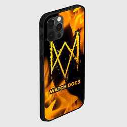 Чехол для iPhone 12 Pro Watch Dogs - gold gradient, цвет: 3D-черный — фото 2