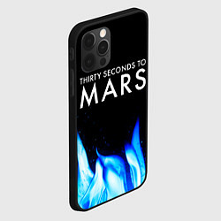 Чехол для iPhone 12 Pro Thirty Seconds to Mars blue fire, цвет: 3D-черный — фото 2