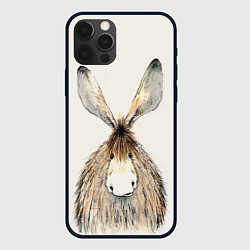 Чехол для iPhone 12 Pro Ушастый ослик, цвет: 3D-черный