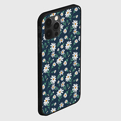 Чехол для iPhone 12 Pro Паттерн с ромашками, цвет: 3D-черный — фото 2