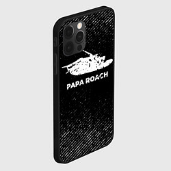 Чехол для iPhone 12 Pro Papa Roach с потертостями на темном фоне, цвет: 3D-черный — фото 2