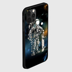 Чехол для iPhone 12 Pro Космонавт-скейтбордист, цвет: 3D-черный — фото 2