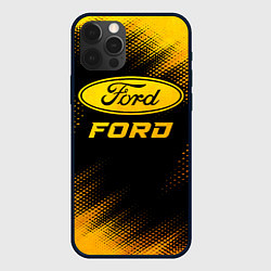 Чехол для iPhone 12 Pro Ford - gold gradient, цвет: 3D-черный