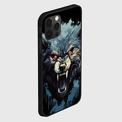 Чехол для iPhone 12 Pro Blue black wolf, цвет: 3D-черный — фото 2