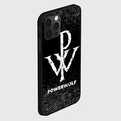 Чехол для iPhone 12 Pro Powerwolf с потертостями на темном фоне, цвет: 3D-черный — фото 2