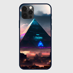 Чехол для iPhone 12 Pro Киберпанк пирамида, цвет: 3D-черный