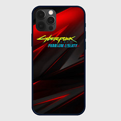 Чехол для iPhone 12 Pro Cyberpunk 2077 phantom liberty red black logo, цвет: 3D-черный