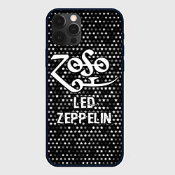 Чехол для iPhone 12 Pro Led Zeppelin glitch на темном фоне, цвет: 3D-черный