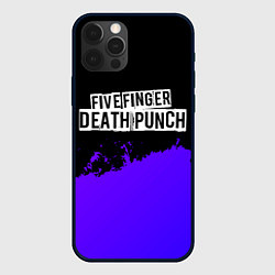 Чехол для iPhone 12 Pro Five Finger Death Punch purple grunge, цвет: 3D-черный