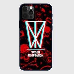 Чехол iPhone 12 Pro Within Temptation rock glitch