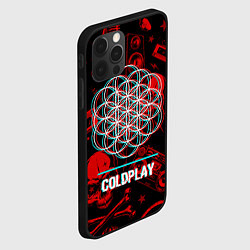 Чехол для iPhone 12 Pro Coldplay rock glitch, цвет: 3D-черный — фото 2