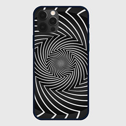 Чехол для iPhone 12 Pro Оптическая иллюзия изогнутые линии, цвет: 3D-черный