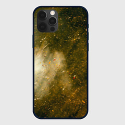 Чехол для iPhone 12 Pro Золотистый туман и краски, цвет: 3D-черный