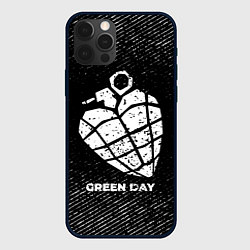 Чехол для iPhone 12 Pro Green Day с потертостями на темном фоне, цвет: 3D-черный