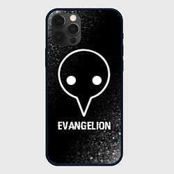 Чехол для iPhone 12 Pro Evangelion glitch на темном фоне, цвет: 3D-черный