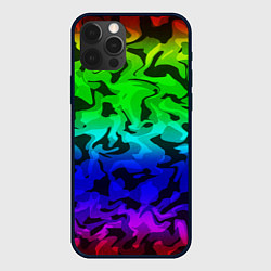Чехол для iPhone 12 Pro Камуфляж спектр, цвет: 3D-черный