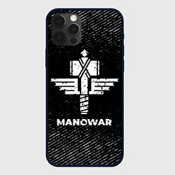 Чехол для iPhone 12 Pro Manowar с потертостями на темном фоне, цвет: 3D-черный
