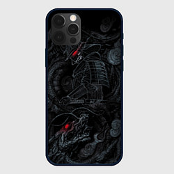 Чехол для iPhone 12 Pro Dragon and samurai, цвет: 3D-черный