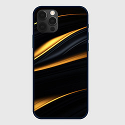 Чехол для iPhone 12 Pro Black gold texture, цвет: 3D-черный