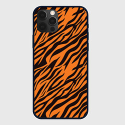 Чехол для iPhone 12 Pro Полоски тигра - tiger, цвет: 3D-черный