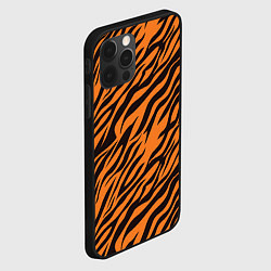 Чехол для iPhone 12 Pro Полоски тигра - tiger, цвет: 3D-черный — фото 2