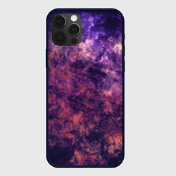 Чехол для iPhone 12 Pro Текстура - Purple galaxy, цвет: 3D-черный