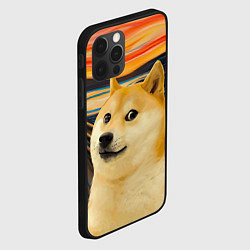 Чехол для iPhone 12 Pro Собака Доге пародия на Крик, цвет: 3D-черный — фото 2