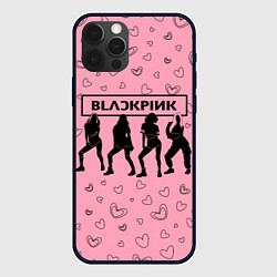 Чехол для iPhone 12 Pro Blackpink силуэт, цвет: 3D-черный