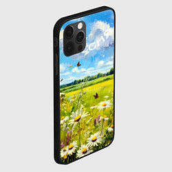 Чехол для iPhone 12 Pro Россия - летнее цветочное поле, цвет: 3D-черный — фото 2