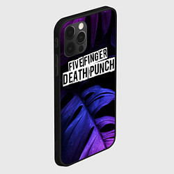 Чехол для iPhone 12 Pro Five Finger Death Punch neon monstera, цвет: 3D-черный — фото 2