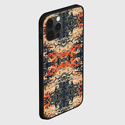 Чехол для iPhone 12 Pro Оранжевые японские мотивы, цвет: 3D-черный — фото 2
