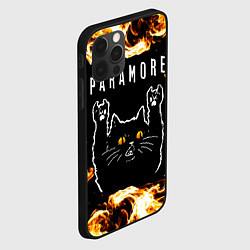 Чехол для iPhone 12 Pro Paramore рок кот и огонь, цвет: 3D-черный — фото 2