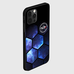 Чехол для iPhone 12 Pro Mass Effect - N7 - Космос, цвет: 3D-черный — фото 2