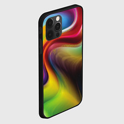 Чехол для iPhone 12 Pro Rainbow waves, цвет: 3D-черный — фото 2