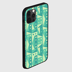 Чехол для iPhone 12 Pro Green geometry, цвет: 3D-черный — фото 2