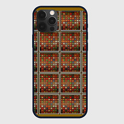 Чехол для iPhone 12 Pro Разноцветные мозаичные кубы, цвет: 3D-черный