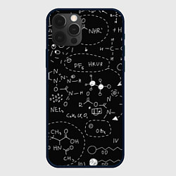 Чехол для iPhone 12 Pro Химические формулы на чёрном, цвет: 3D-черный