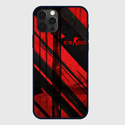 Чехол для iPhone 12 Pro CS GO black and red, цвет: 3D-черный