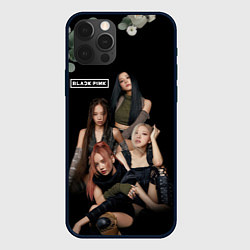 Чехол для iPhone 12 Pro Blackpink flowers, цвет: 3D-черный