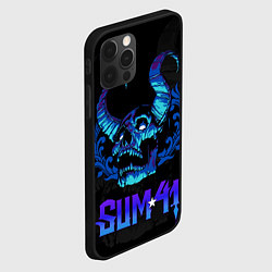 Чехол для iPhone 12 Pro Sum41 horns skull, цвет: 3D-черный — фото 2