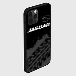 Чехол для iPhone 12 Pro Jaguar speed на темном фоне со следами шин: символ, цвет: 3D-черный — фото 2