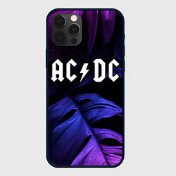 Чехол для iPhone 12 Pro AC DC neon monstera, цвет: 3D-черный