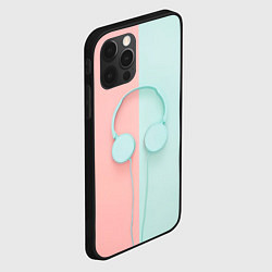 Чехол для iPhone 12 Pro Наушники в пастельных тонах, цвет: 3D-черный — фото 2