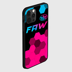 Чехол для iPhone 12 Pro FAW - neon gradient: символ сверху, цвет: 3D-черный — фото 2